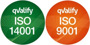 ISO 9001 Quality Management System (QMS) & ISO 14001 (Environmental Management System).